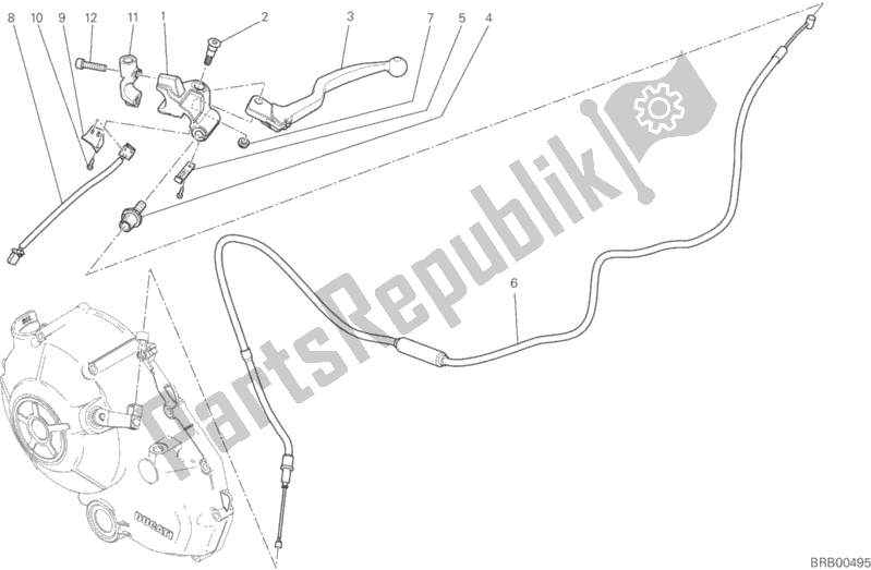 All parts for the Clutch Control of the Ducati Scrambler Urban Enduro Thailand USA 803 2016